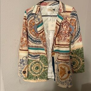 Elegant Multicolor Patterned Blazer